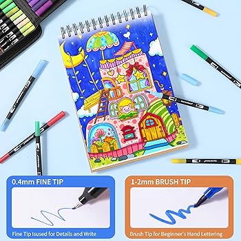 Amazon.co.jp: TOSHARE デュアルブラシマーカーペン 168色